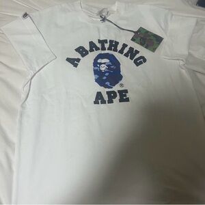 Bape White and Blue Short Sleeve Tee